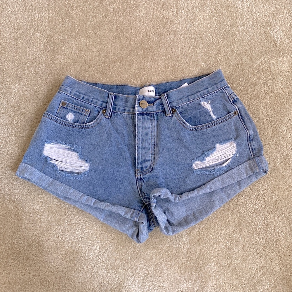 Amuse Society Blue Denim Crossroads Shorts 28
